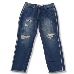 Ashley Mason Jeans Size 11 Cropped Crop Raw Hem Distressed Destroyed Torn Ripped